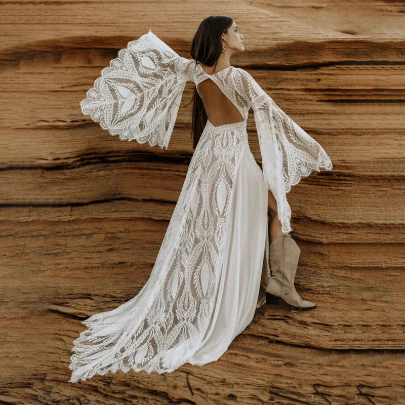 Robe de Mariée Bohème Fendue