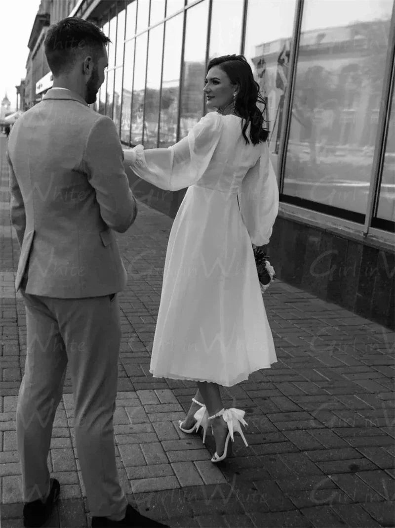 Robe de Mariée Mi Longue Bohème