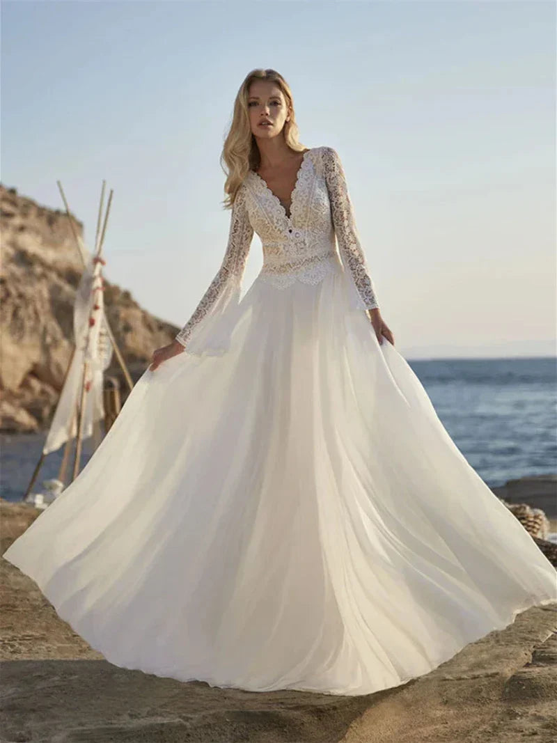Robe De Mariée Simple Bohème