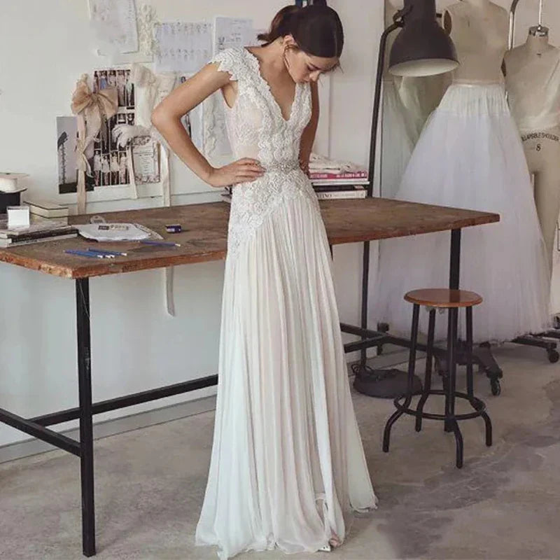 Robe de Mariée Bohème Sans Traine