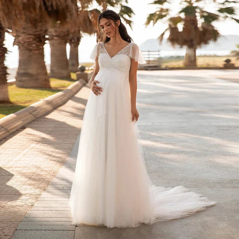 robe-de-mariee-boheme-femme-enceinte