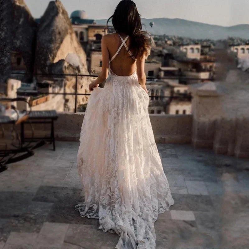 Robe de Mariée Dos Dentelle Bohème