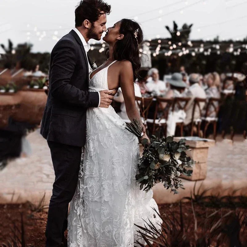 Robe de Mariée Dos Dentelle Bohème